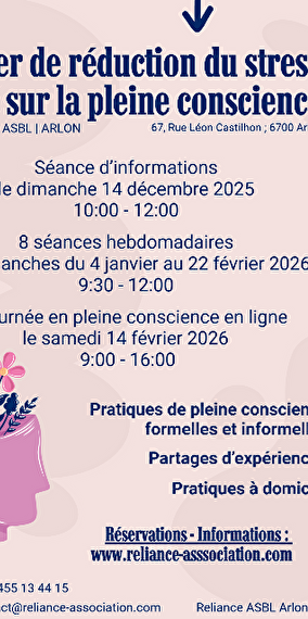 Séance d'information: Atelier de réduction du stress basé sur la pleine conscience
