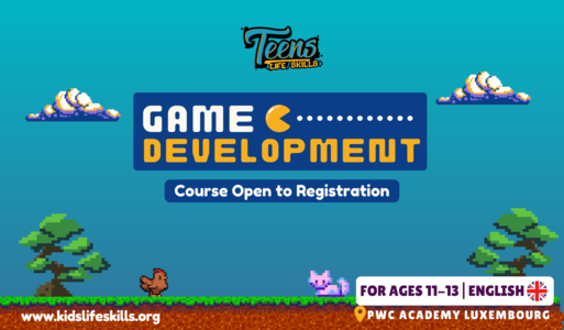 Game development course with Construct 3 for 11-13 year olds in English
