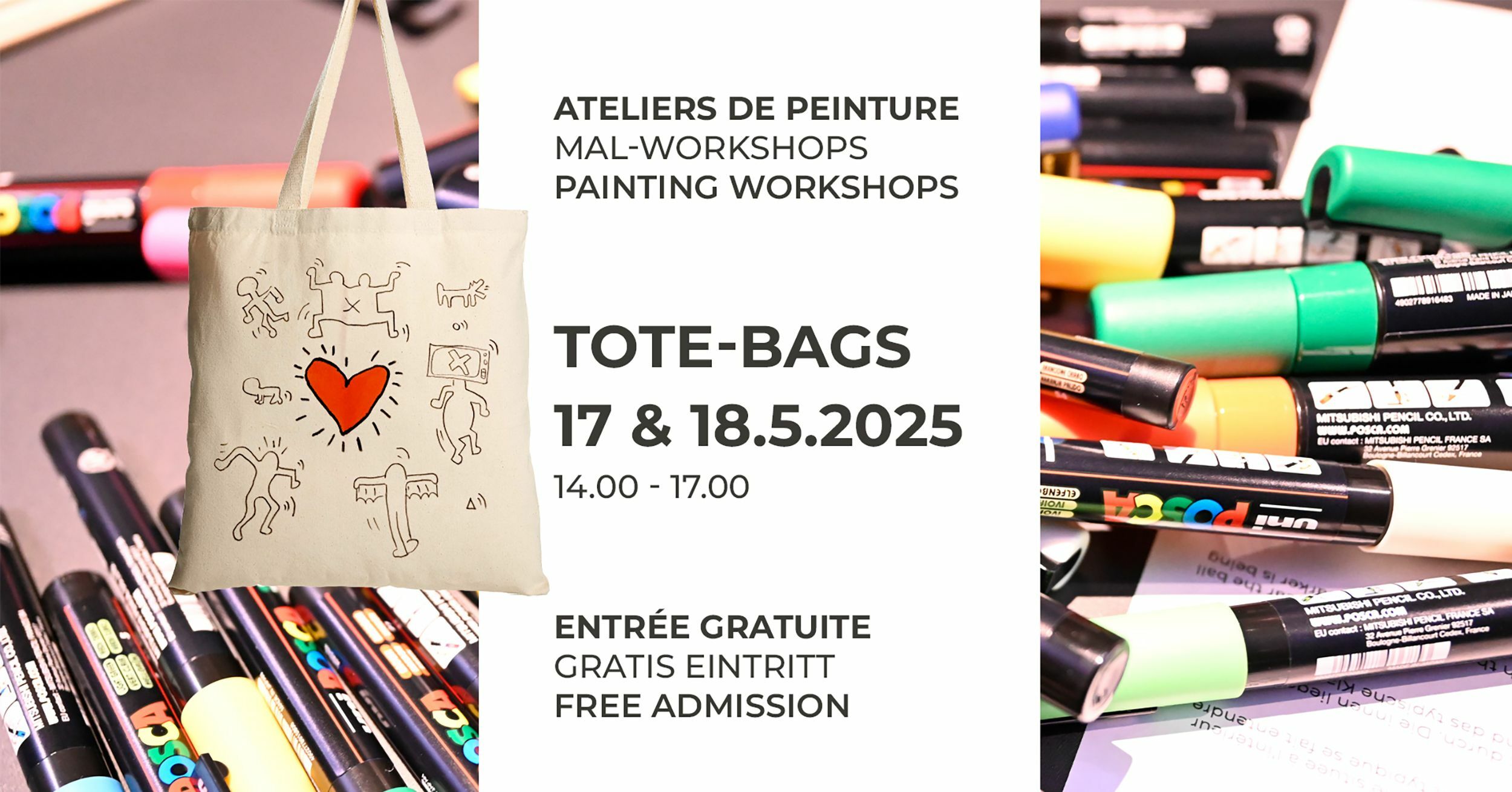 Ateliers de peinture sur tote bags