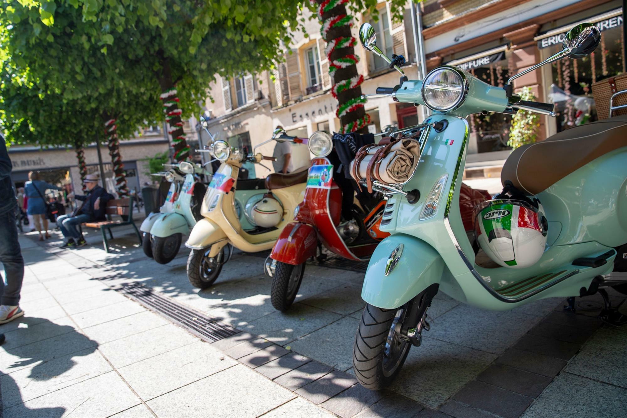 Mini Vespas arrive at Place au Bois - Dolce Vita Festival