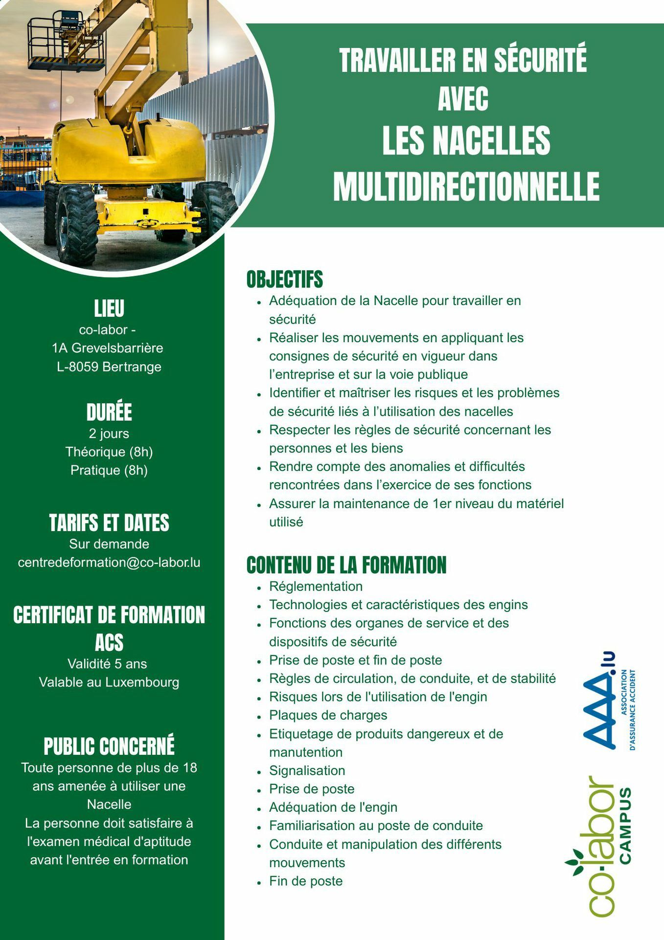 Travailler en sécurité avec les Nacelles multidirectionnelle