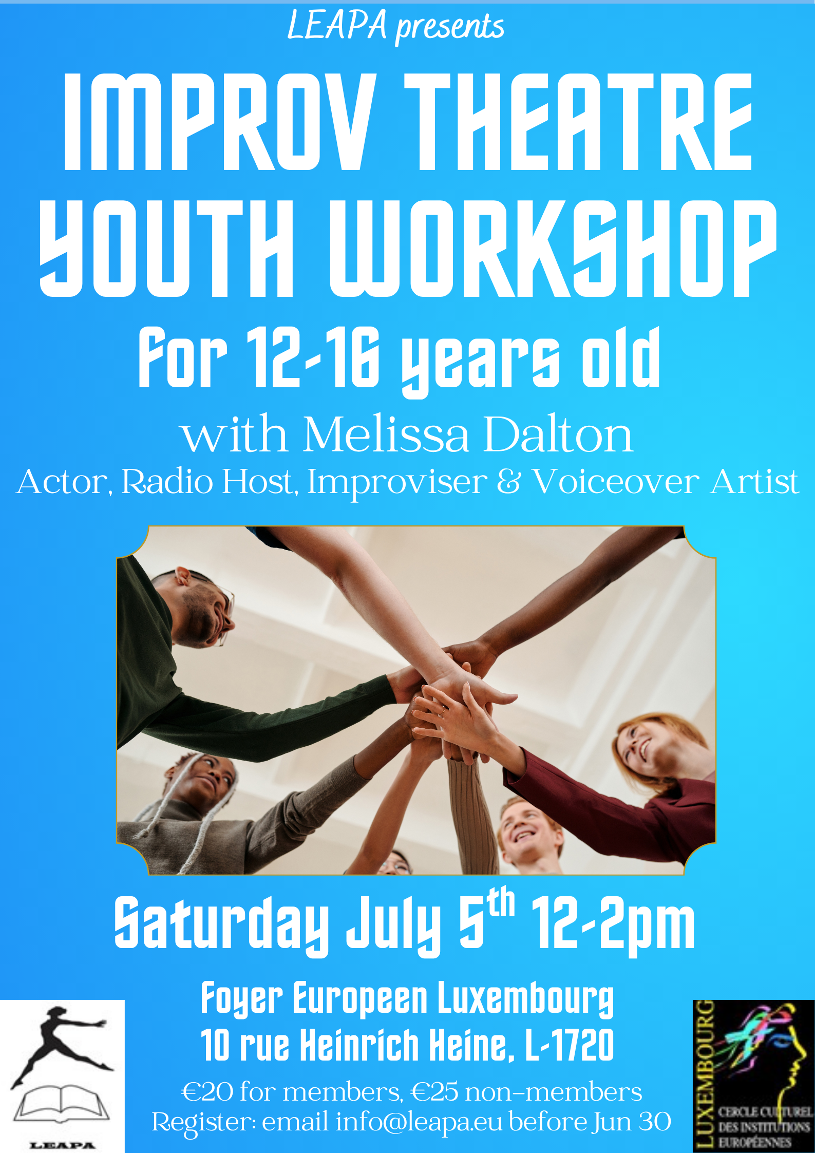 Improv Theatre Youth Workshop (12-16 years old)
