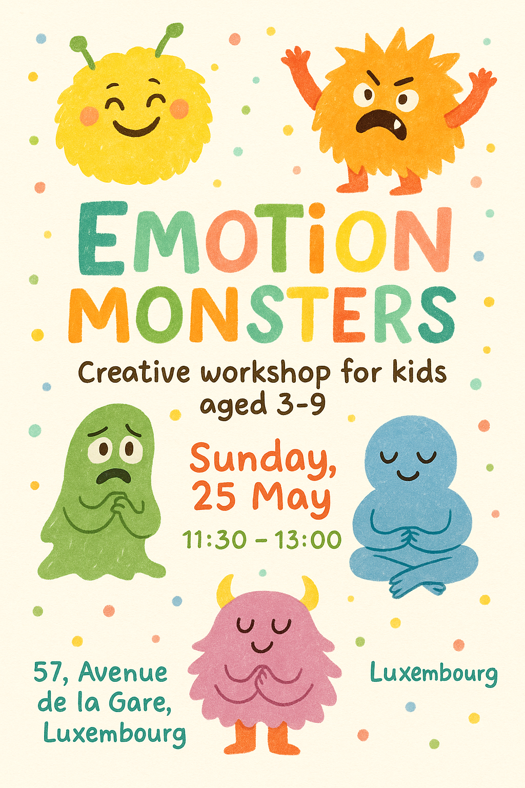 Emotion Monsters - Creative workshop for kids 3-9 years old
