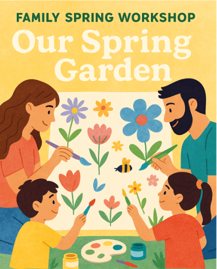 Notre jardin de printemps - peinture collaborative familiale