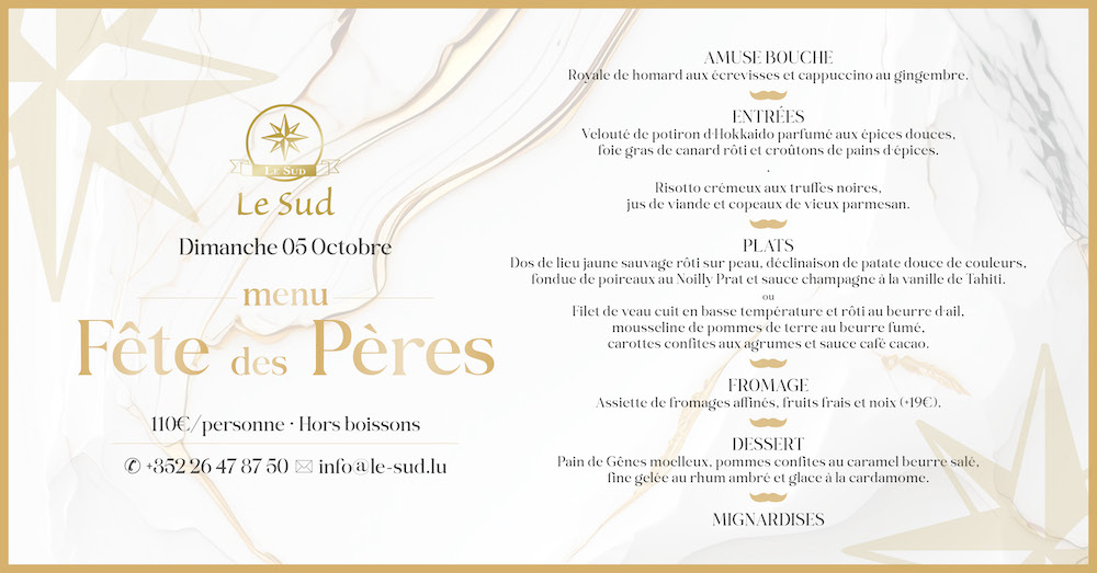 Menu Fête des Pères