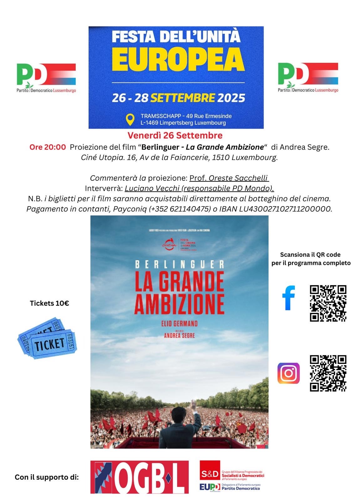 Movie night "Berlinguer - La grande ambizione"