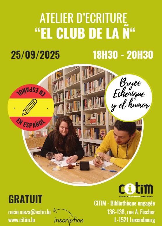 Atelier gratuite d'écriture créative en espagnol "Club de la ñ"