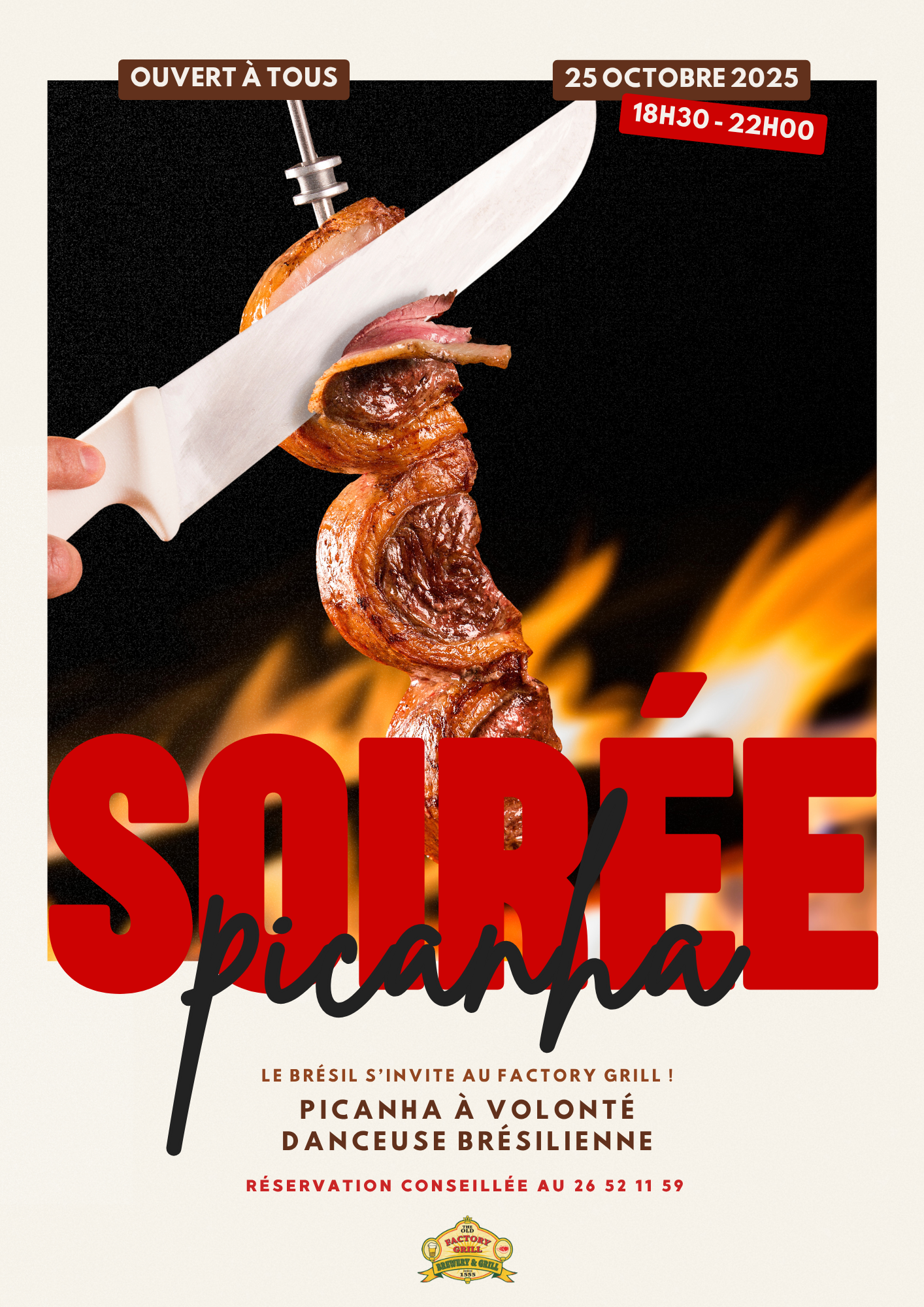 Le Brésil s’invite au Factory Grill : soirée picanha