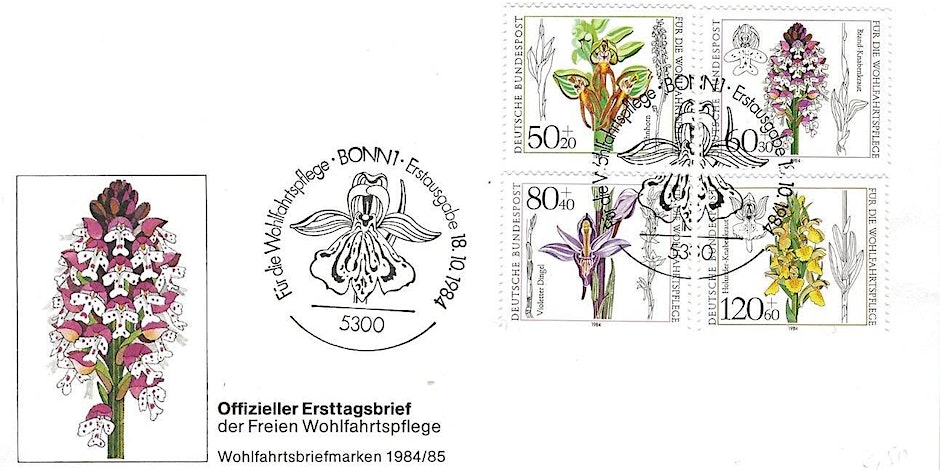 Our native orchids on stamps from all over Europe