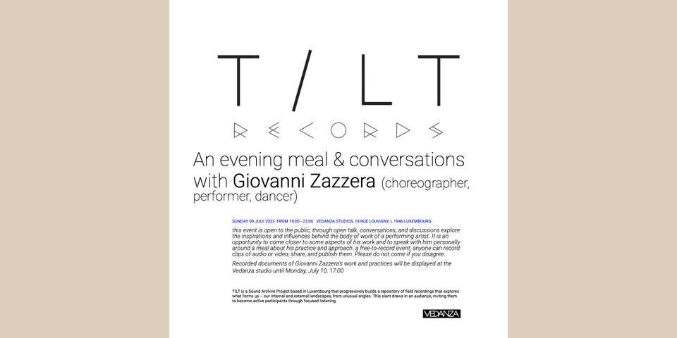 An evening meal & conversations with Giovanni zazzera