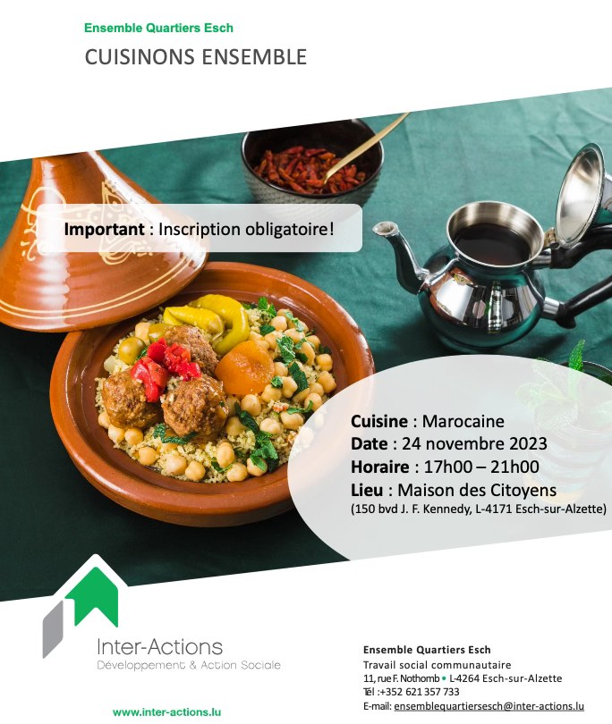 Cuisinons Ensemble - Thème marocaine