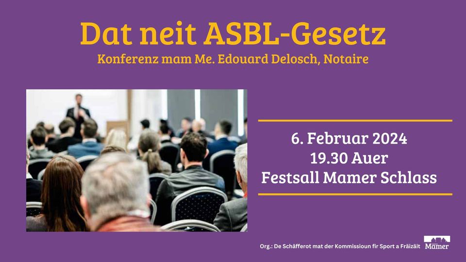 Conférence sur la nouvelle loi ASBL