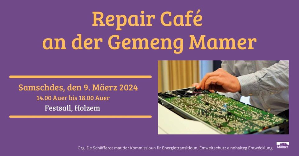 Repair Café in the municipality of Mamer