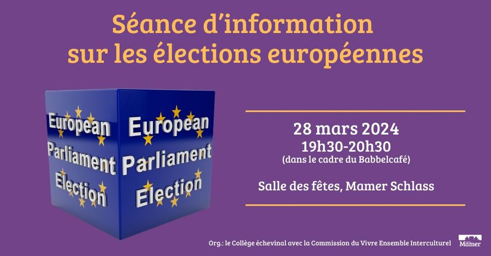 Séance d'informations sur les élections européennes