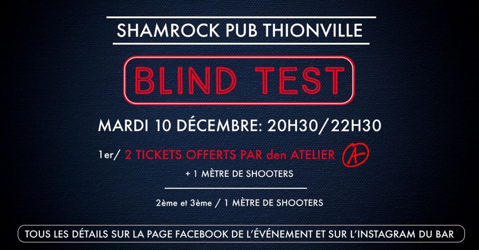 Blind test Shamrock Pub Thionville