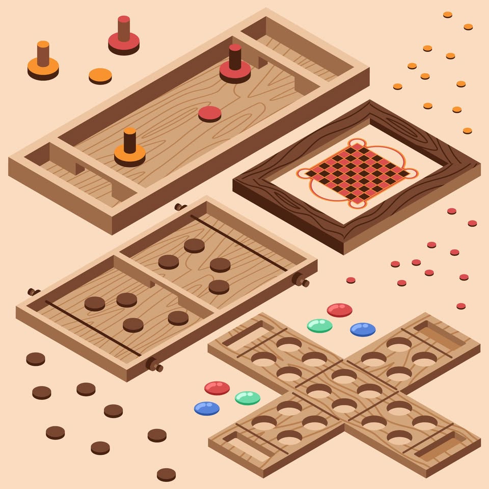 Giant Wooden Games from Another Era