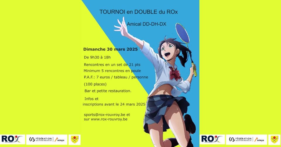 Tournoi amical de Badminton en double - Rox Rouvroy