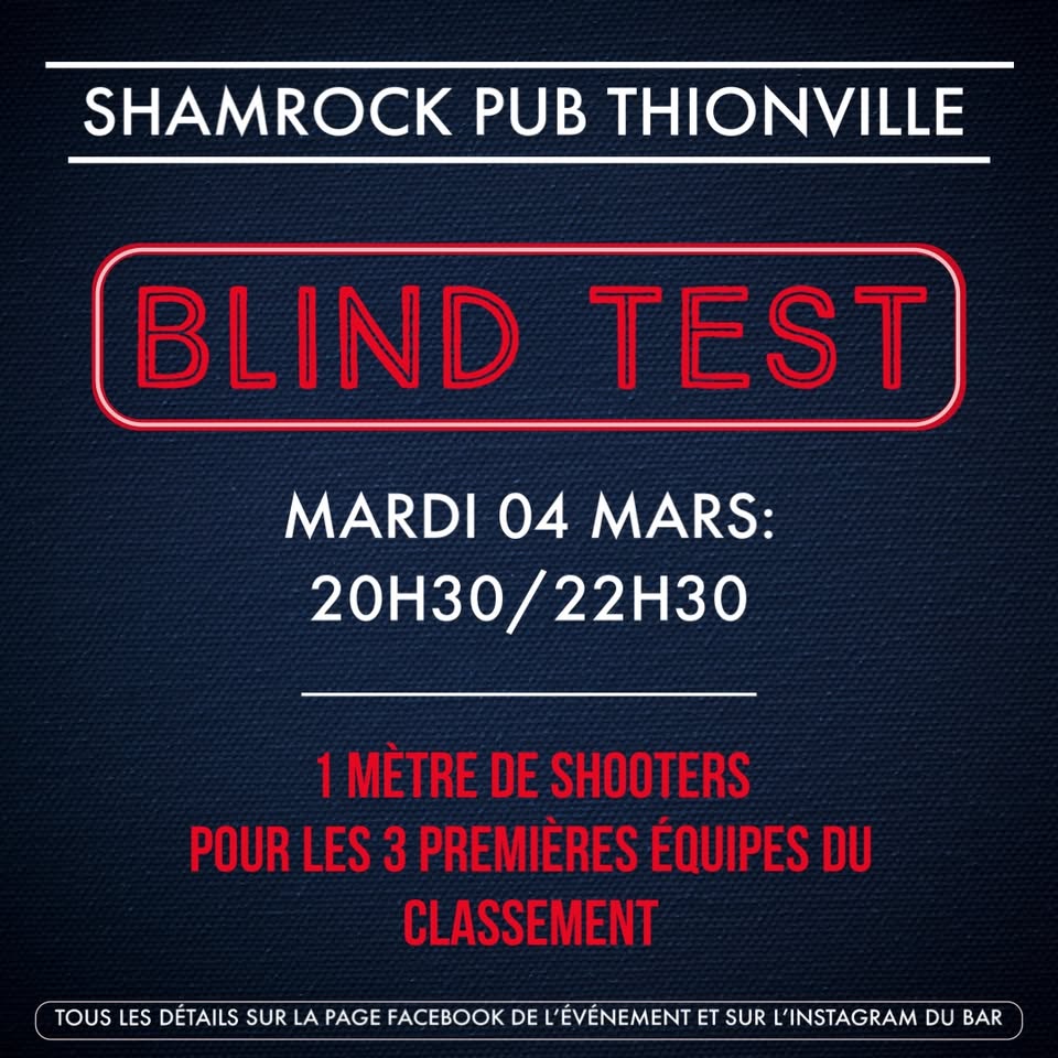 Blind Test Shamrock Pub Thionville