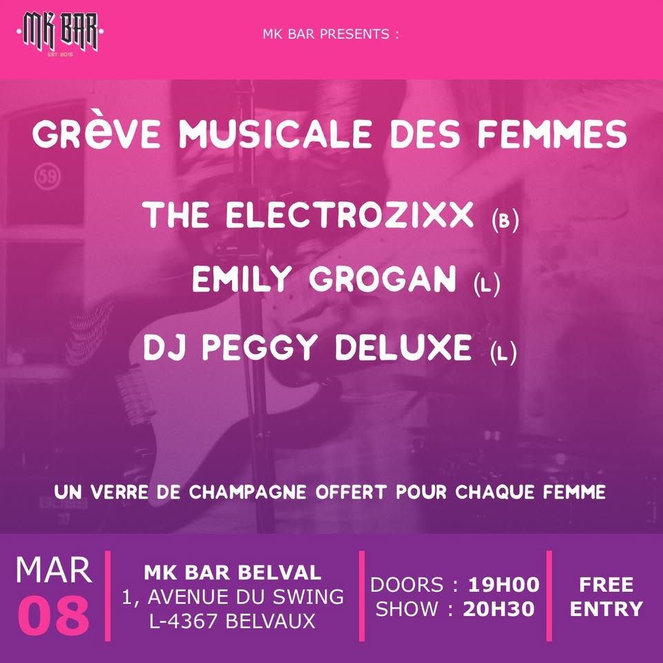 Grève musicale des femmes avec The Electrozixx - Emily Grogan - Peggy Deluxe - Spectacle de musique 