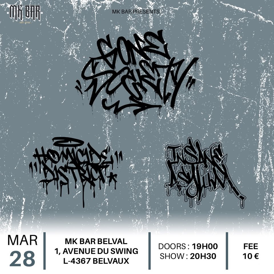 Homicide - Insane Asylum - Gone Society - Concert Live Hardcore