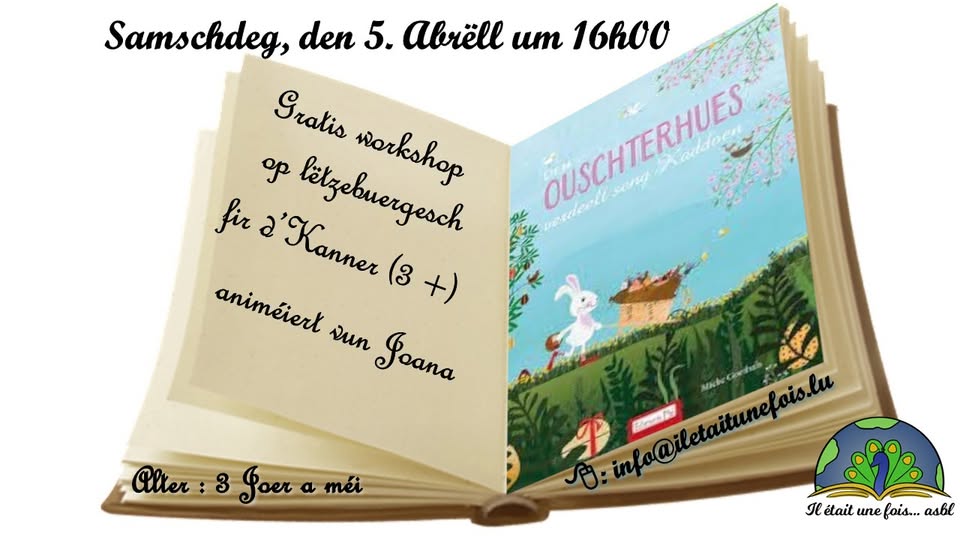 Free reading event for children (3 years+) in Luxembourgish animated by Joana