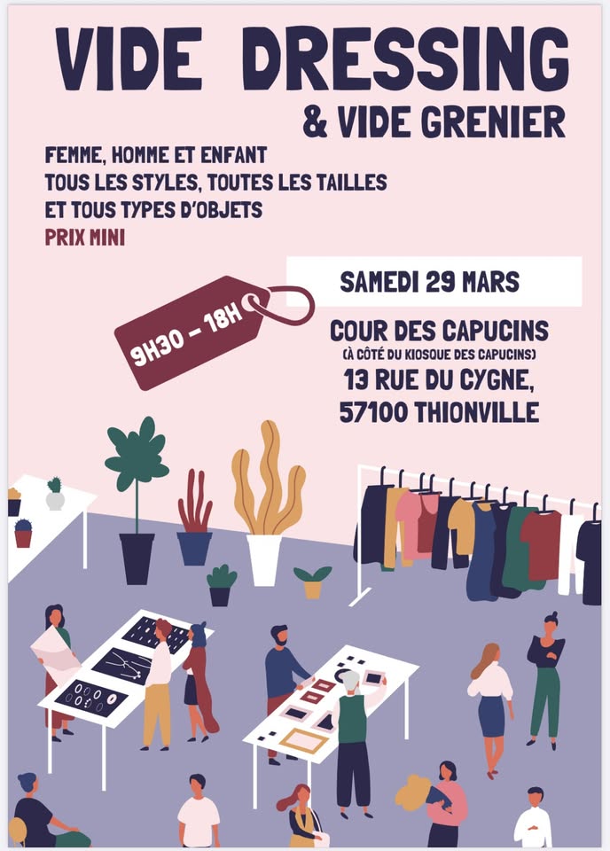 Vide Dressing et Vide Grenier Femme, Homme et Enfant