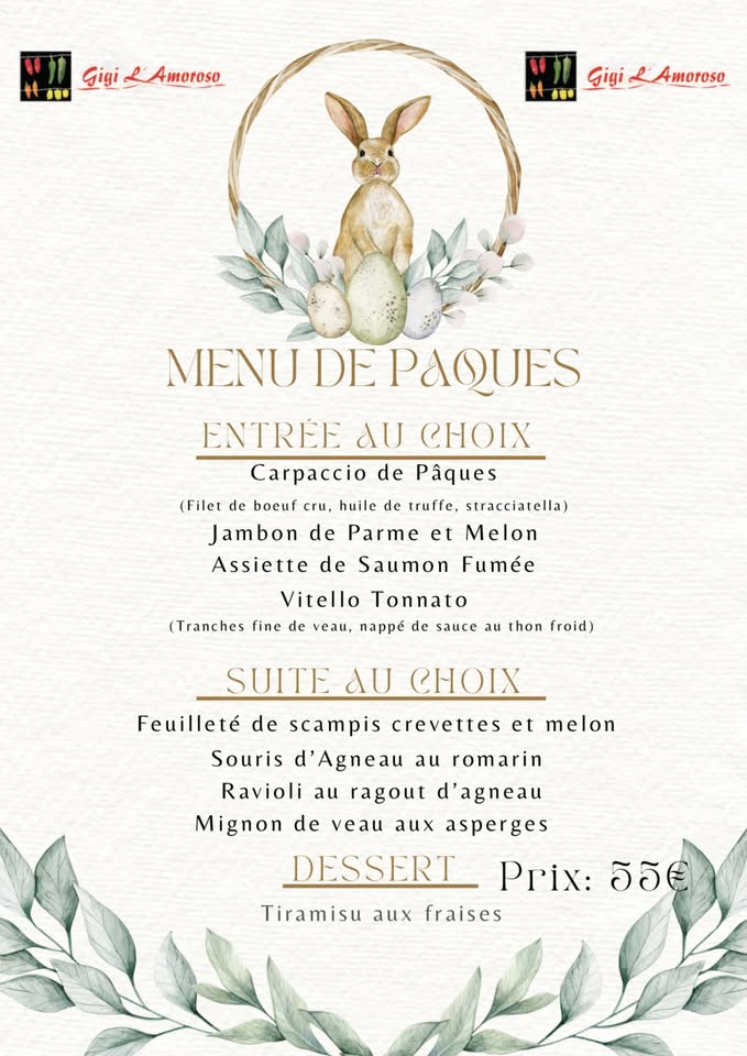 Easter Menu 2025