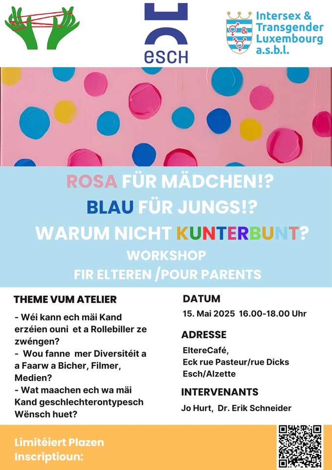 Pink for girls?! Blue for boys?! Why not colorful? - Workshop for parents