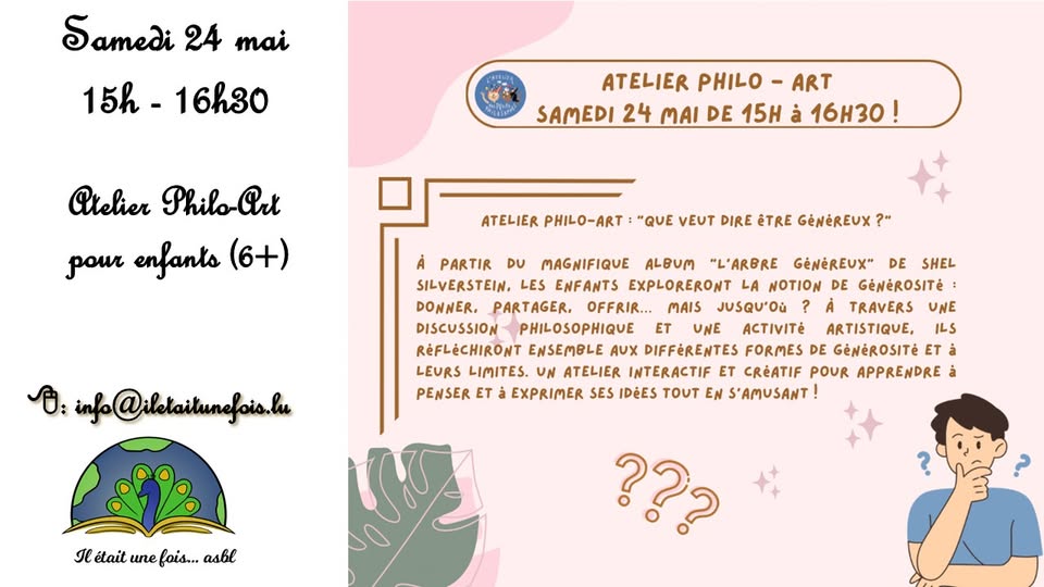 Philo-Art Workshop in French for Children (6+) Led by Awa