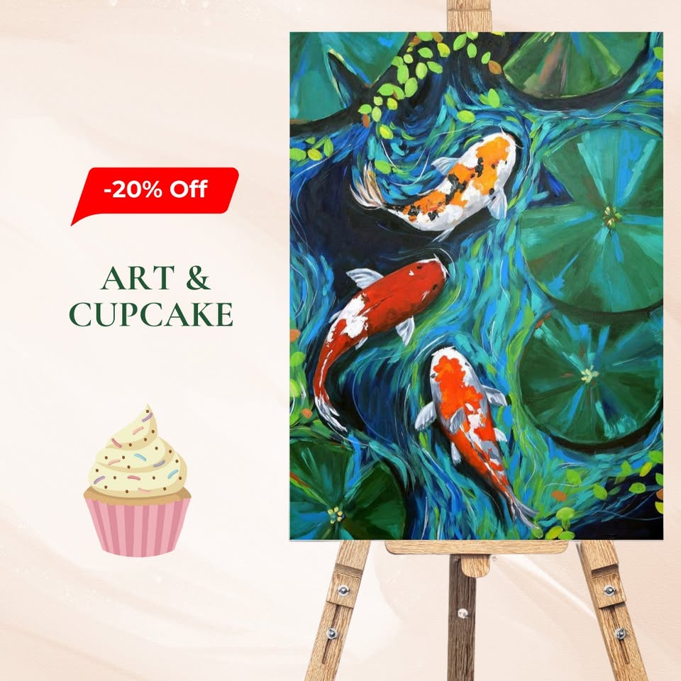 Art & Cupcake Poisson Koi