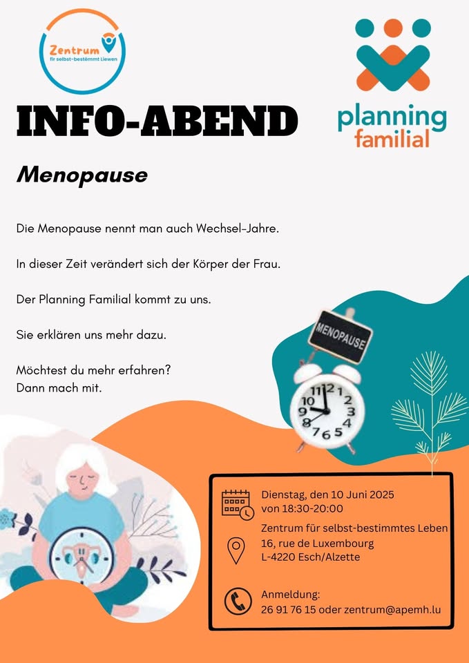 Information Evening on Menopause at the Center for Independent Living in Esch