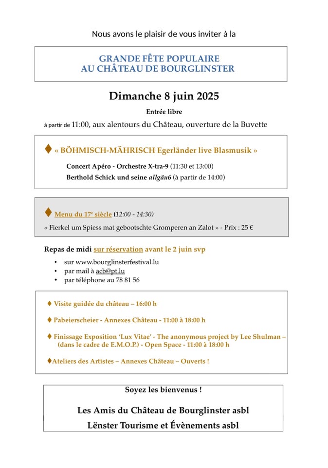 15th Popular Festival of the Château de Bourglinster