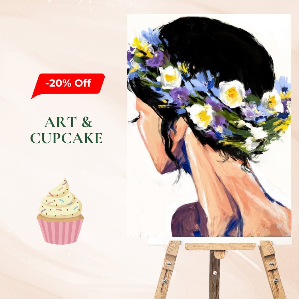 Couronne de fleurs Art & Cupcake