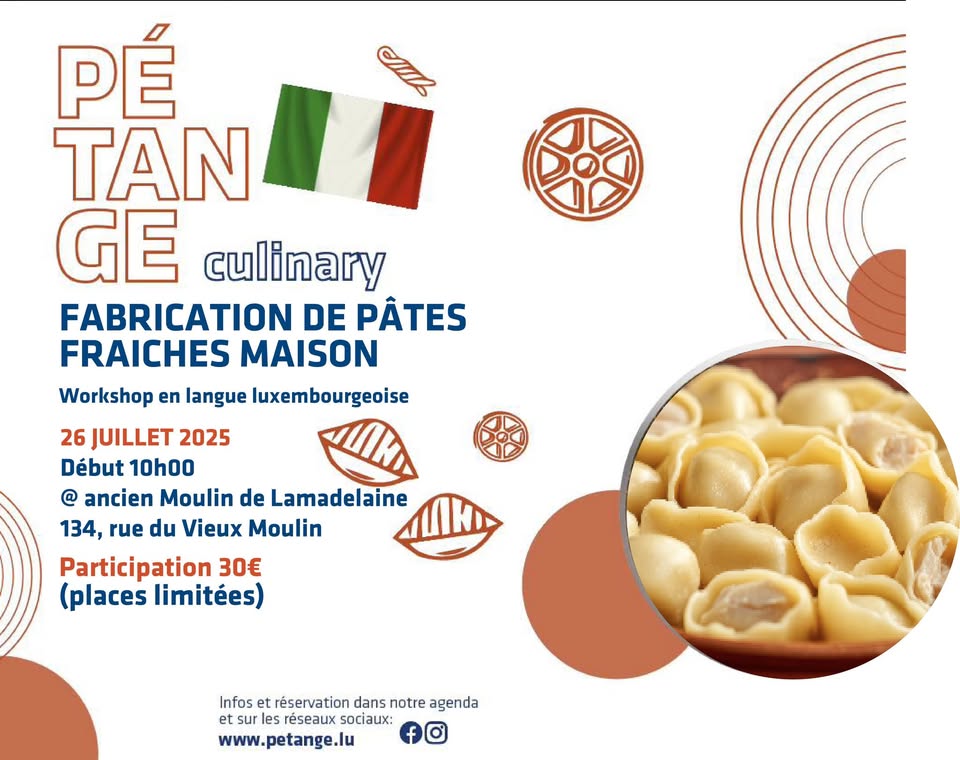 Pétange Culinary : Fabrication de pâtes fraîches maison