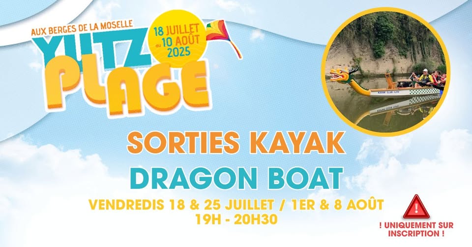 Yutz Plage : Sortie Kayak en Dragon Boat