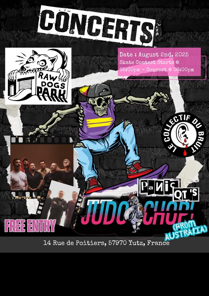 Judo Chop ! (Punk Rock Australie) + Panic Qt's (J-Punk France) à RawDogsPark, Yutz