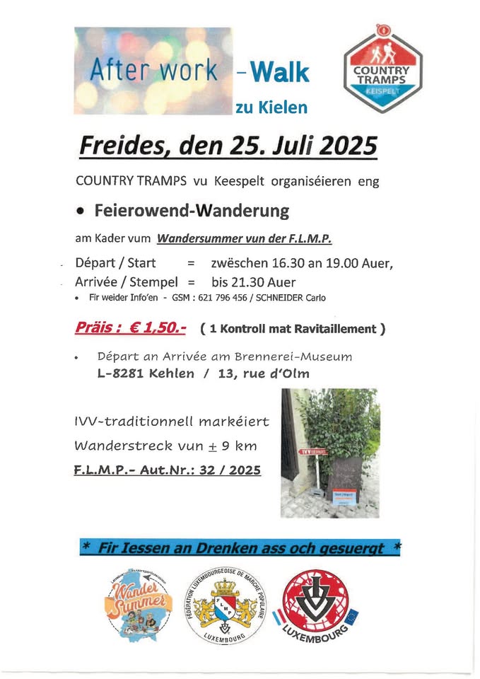 Randonnée après-travail à Kehlen