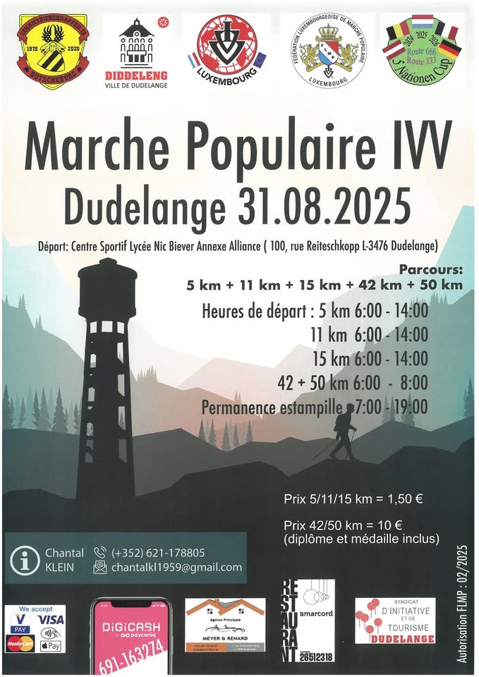 Dudelange FLMP IVV Hiking Tour + Marathon
