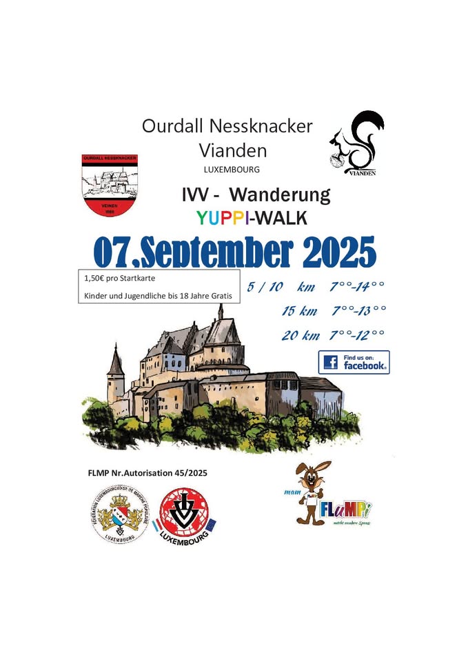 Randonnée FLMP IVV de Vianden + Marche Yuppi