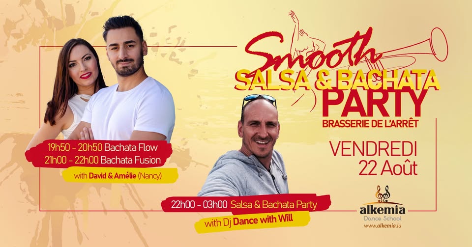 Smooth Salsa & Bachata Night, with 2 Bachata Workshops with David & Amélie (Nancy)