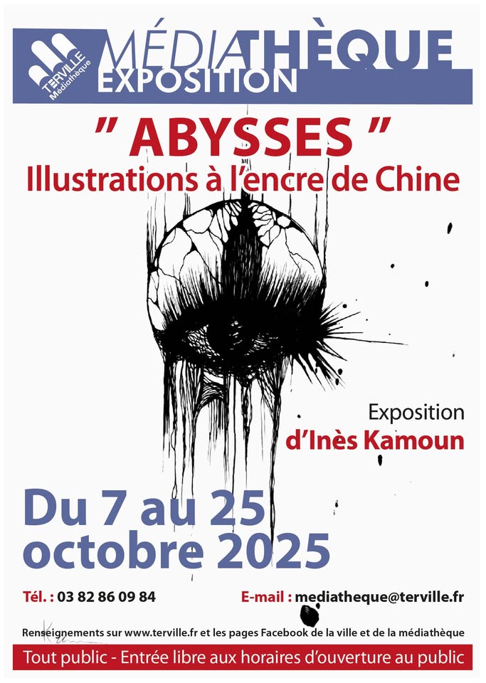 Exhibition Illustrations Ink of China - ABYSSES by Inès Kamoun