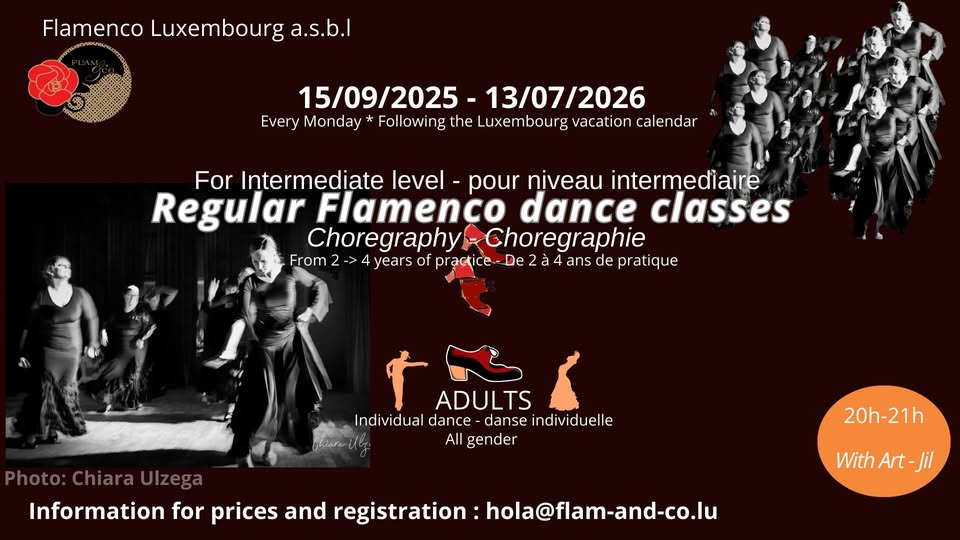 Flamenco pour adultes : Intermédiaire 1 : Chorégraphie (tous les lundis)