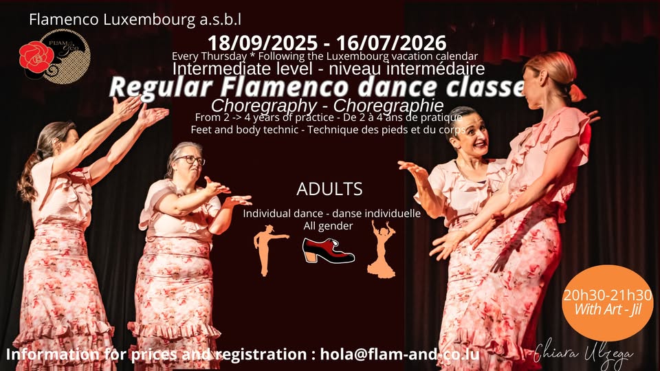 Flamenco pour adultes : INTERMÉDIAIRE 2 : chorégraphie (Tous les jeudis)