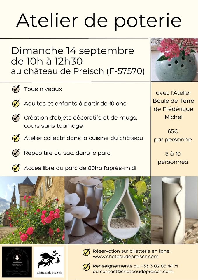 Atelier poterie au château