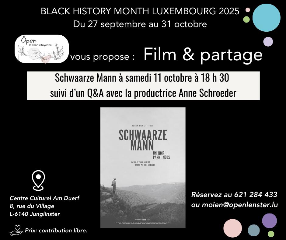 Projection du film documentaire Schwaarze Mann avec discussion