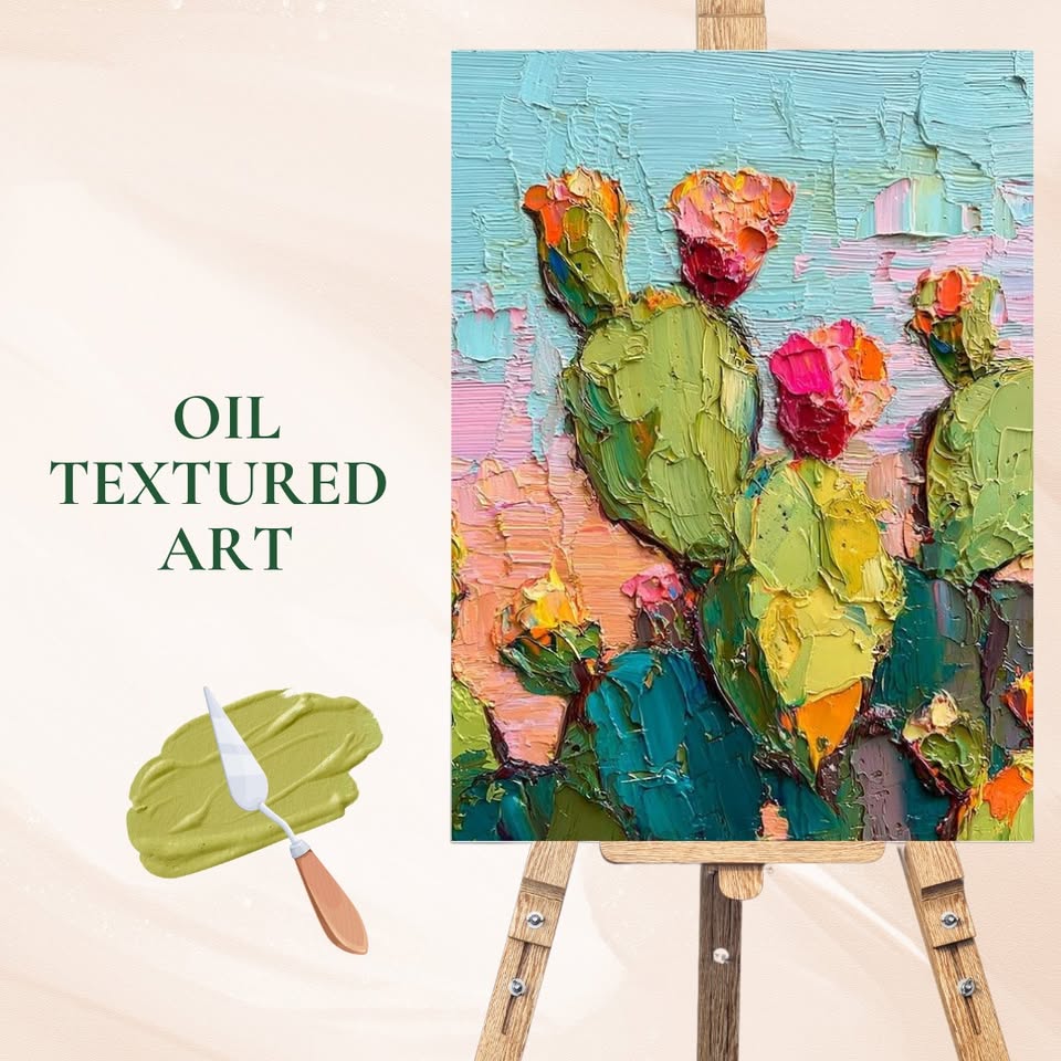 Atelier de peinture à l'huile texturée