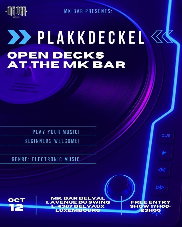 Plakkdeckel - Open Decks au Bar MK
