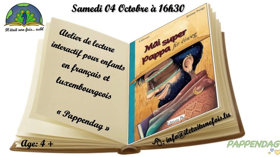 Atelier de lecture pour enfants Pappendag en français et luxembourgeois
