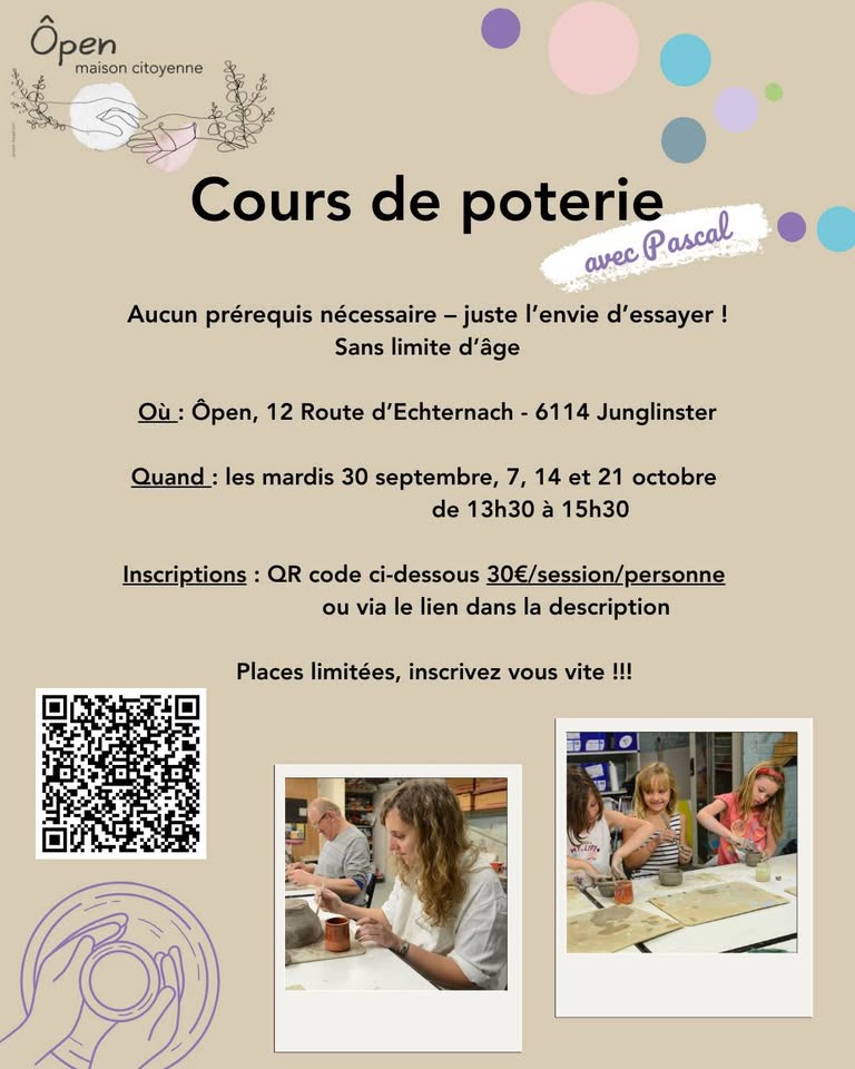 Cours de poterie