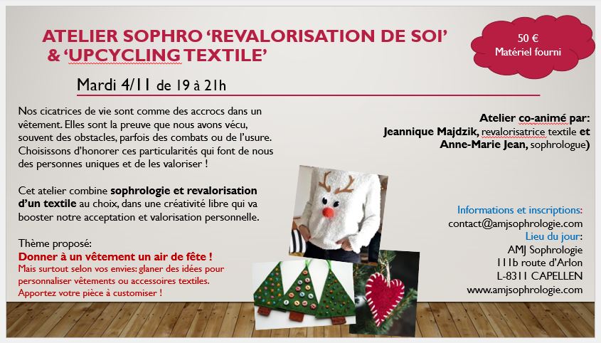 Atelier Upcycling Textile et Revalorisation de Soi